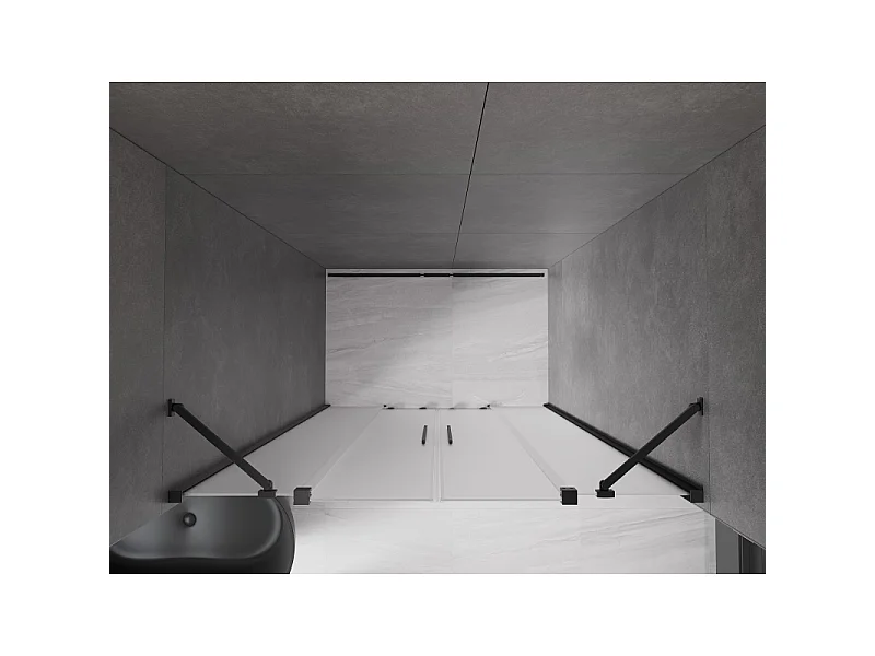 Mexen Velar Duo sliding shower doors 150 cm, frost, gun metal - 871-150-000-32-95