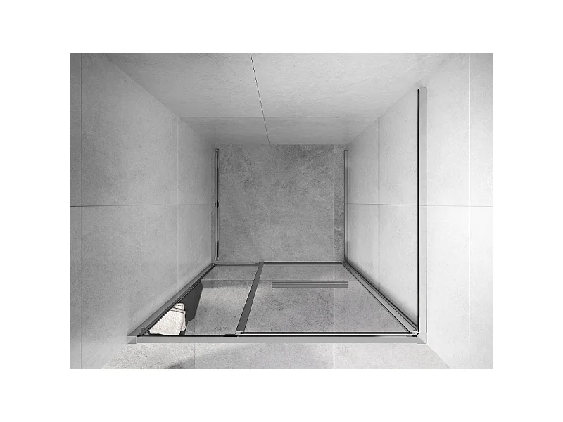 Mexen Linea Schiebeduschtür 120 cm, transparent, Chrom - 8E1-120-000-01-01