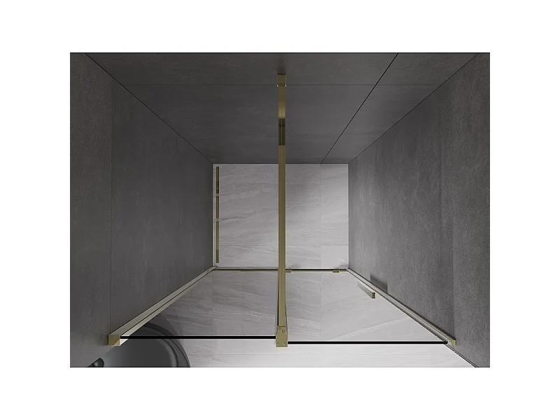 Mexen Velar Duschschiebetür 100 cm, Graphit, Gold - 871-100-000-41-50
