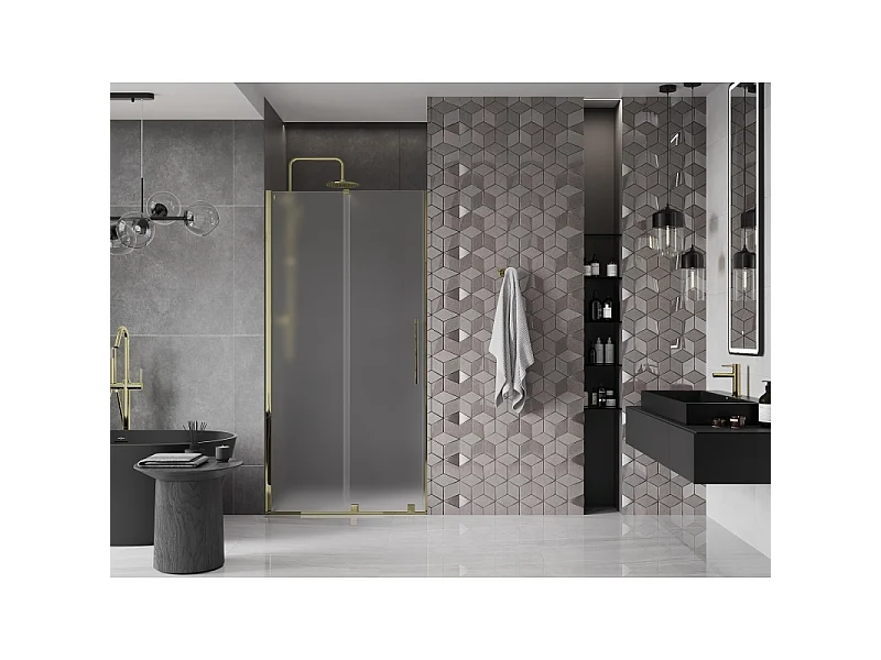 Mexen Velar drsna tuš vrata 120 cm, mat, zlata - 871-120-000-31-50