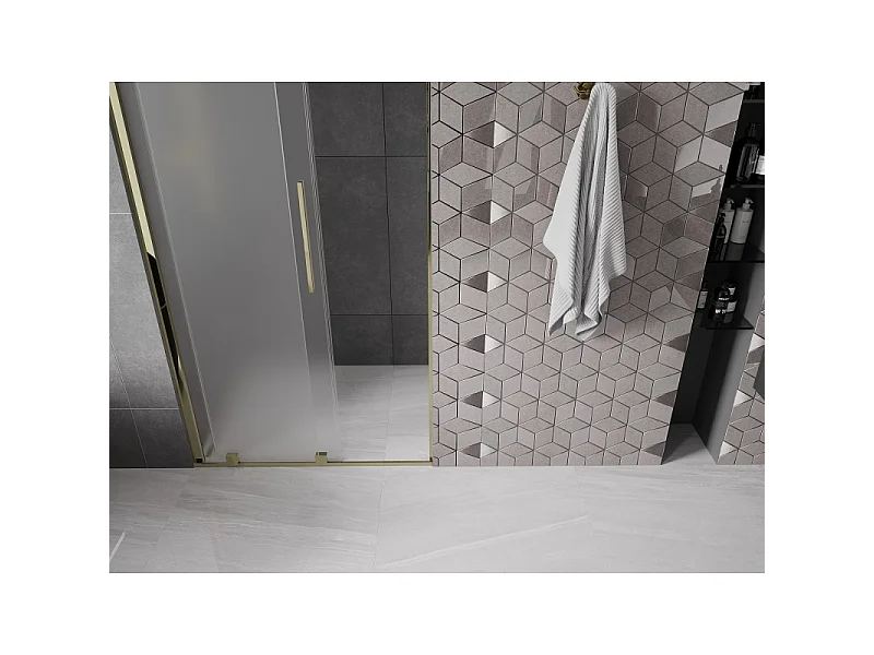 Mexen Velar drsna tuš vrata 120 cm, mat, zlata - 871-120-000-31-50