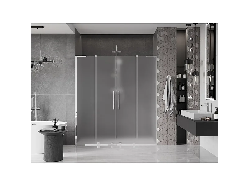 Mexen Velar L Duo Duschschiebetüren 200 cm, satiniert, Chrom - 871-200-003-32-01