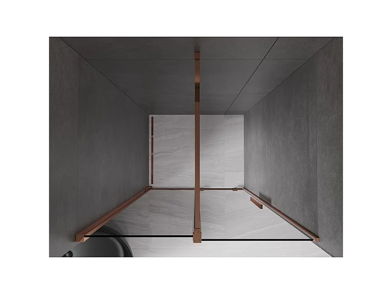 Mexen Velar porte de douche coulissante 90 cm, graphite, or rose - 871-090-000-41-60
