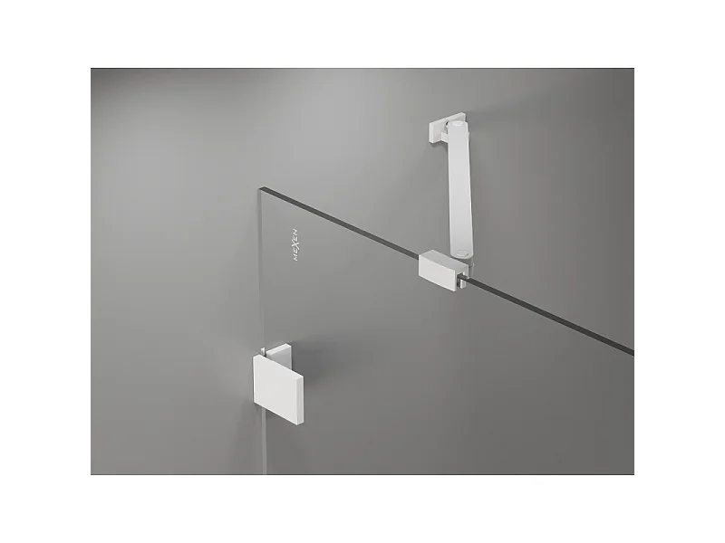 Mexen Lunar Duo portes de douche pivotantes 160 cm, transparentes, blanches - 834D-160-000-20-00