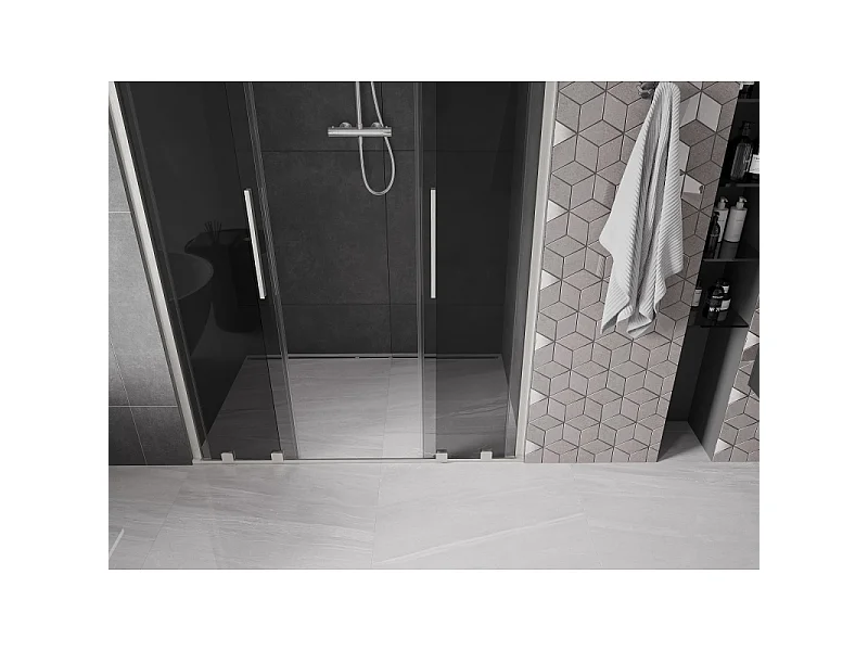 Mexen Velar Duo porte de douche coulissante 150 cm, graphite, nickel brossé - 871-150-000-42-97