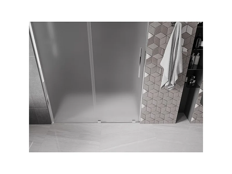 Mexen Velar drsna tuš vrata 160 cm, zmrzal, krom - 871-160-000-31-01
