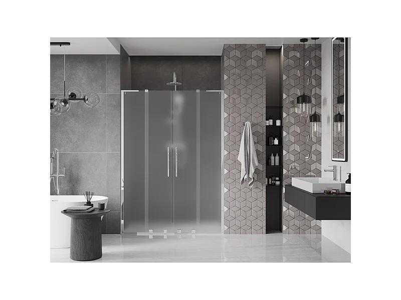 Mexen Velar L Duo Duschschiebetür 140 cm, matt, chrom - 871-140-003-32-01