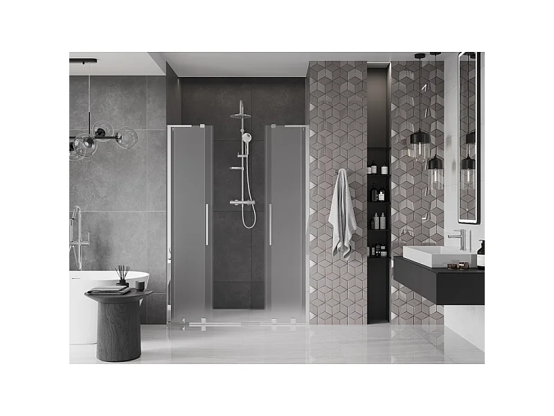 Mexen Velar L Duo Duschschiebetür 140 cm, matt, chrom - 871-140-003-32-01