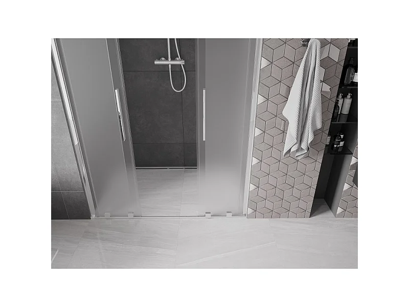 Mexen Velar L Duo Duschschiebetür 140 cm, matt, chrom - 871-140-003-32-01