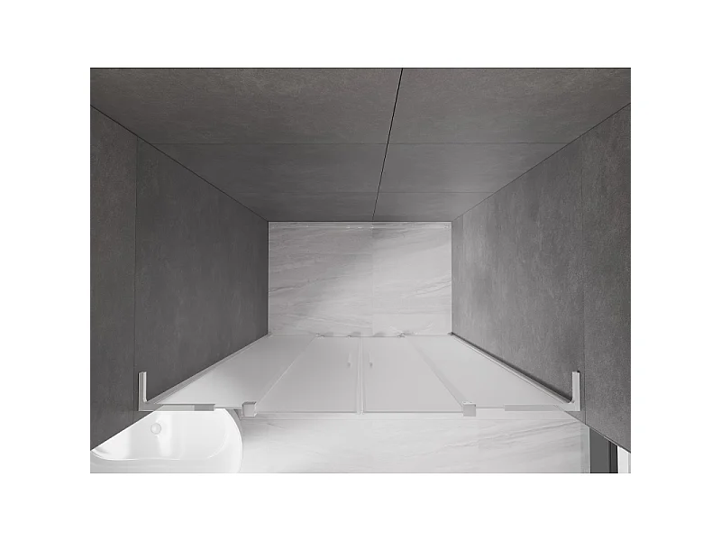 Mexen Velar L Duo Duschschiebetür 140 cm, matt, chrom - 871-140-003-32-01