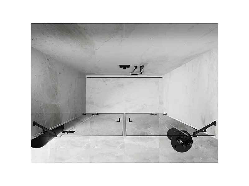 Mexen Lunar Duo draaibare douchedeuren 200 cm, transparant, gunmetal - 834D-200-000-95-00