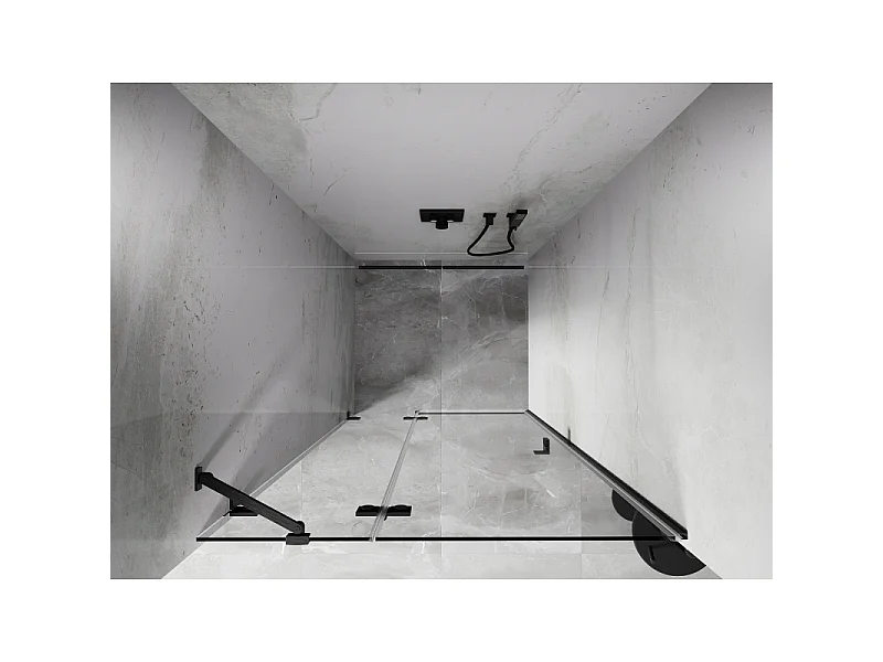 Mexen Lunar porte de douche pivotante gauche 120 cm, transparent, gris canon brossé - 834-120-000-66-00-L
