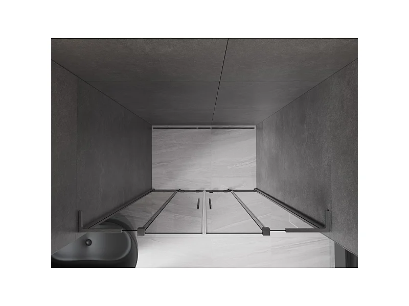 Mexen Velar L Duo porte de douche coulissante 150 cm, graphite, gris canon brossé - 871-150-003-42-66