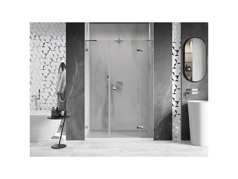Mexen Lunar L drzwi prysznicowe uchylne prawe 135 cm, transparent, chrom - 834SL-135-050-01-00-P