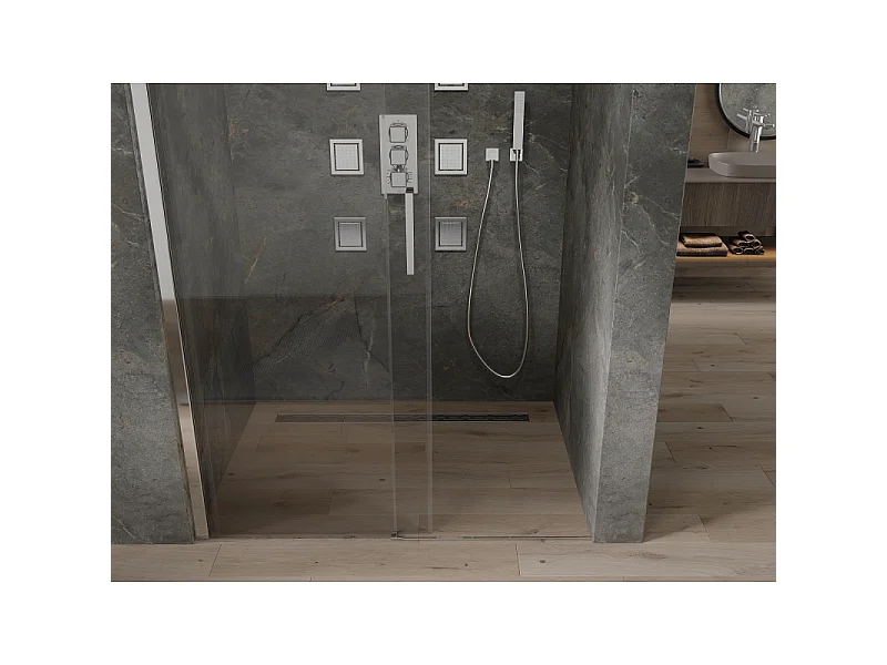 Mexen Omega puerta de ducha corredera 160 cm, transparente, cromo - 825-160-000-01-00