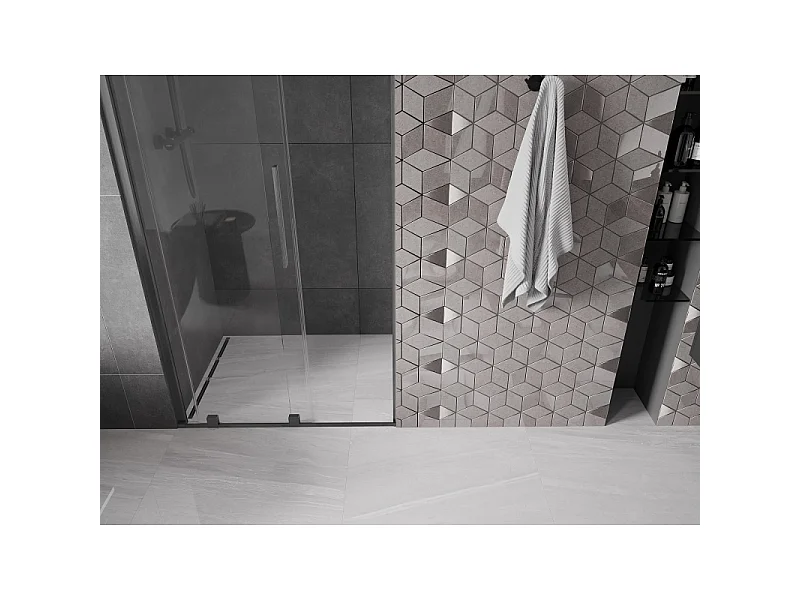 Mexen Velar porte de douche coulissante 110 cm, transparent, gris canon brossé - 871-110-000-01-66