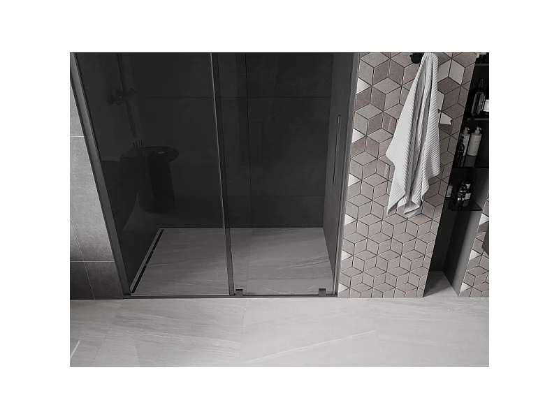 Mexen Velar porte de douche coulissante 160 cm, graphite, gun metal - 871-160-000-41-95