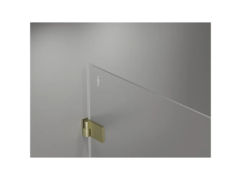 Mexen Lunar-B Shower Door Swing Left 75 cm, Transparent, Brushed Gold - 832-075-000-55-00-L