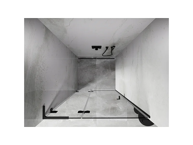 Mexen Lunar L porte de douche pivotante gauche 120 cm, transparent, métal canon - 834L-120-000-95-00-L