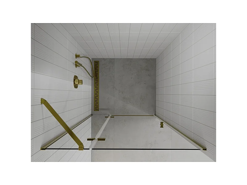 Mexen Roma Duschpendeltür 90 cm, transparent, gold - 854-090-000-50-00