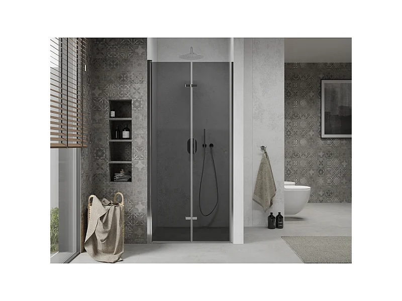 Mexen Lima porte de douche pliante 80 cm, graphite, chrome - 856-080-000-01-40