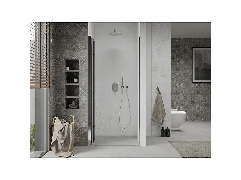 Mexen Lima porte de douche pliante 80 cm, graphite, chrome - 856-080-000-01-40
