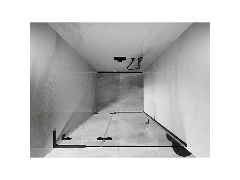 Mexen Lunar L porte de douche pivotante gauche 90 cm, transparent, gris canon brossé - 834L-090-000-66-00-L