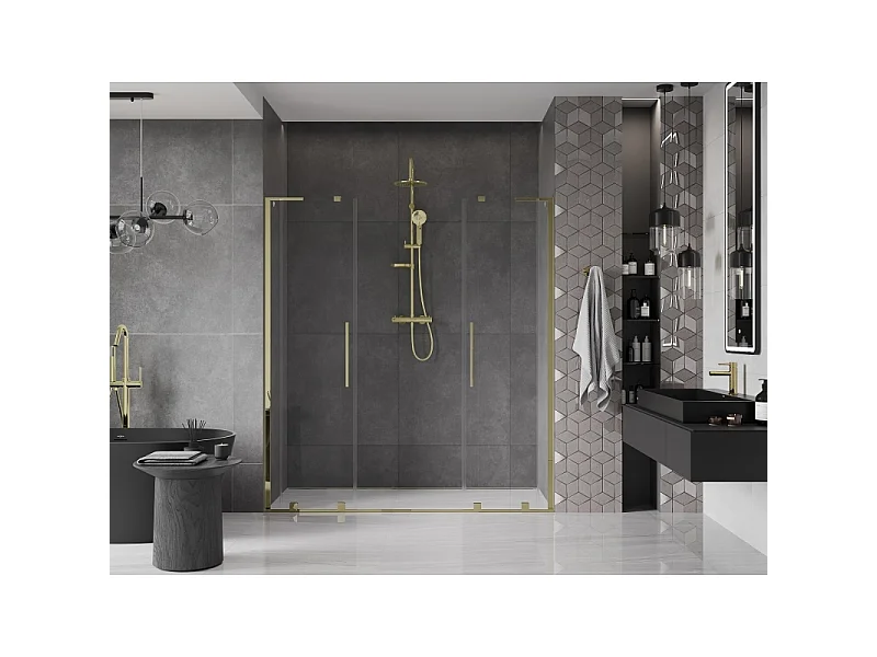 Mexen Velar L Duo porte de douche coulissante 180 cm, transparent, doré - 871-180-003-02-50