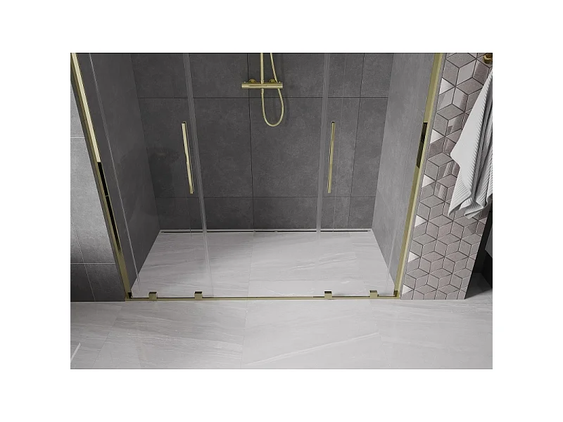 Mexen Velar L Duo porte de douche coulissante 180 cm, transparent, doré - 871-180-003-02-50