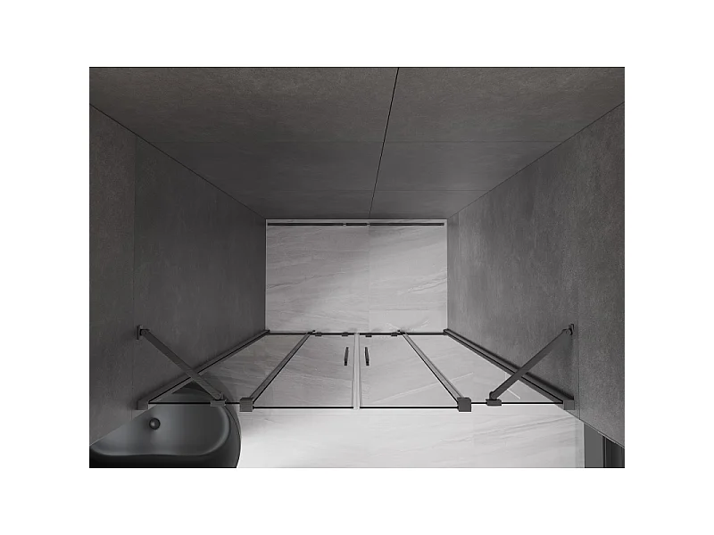 Mexen Velar Duo Duschschiebetür 140 cm, Graphit, gebürstet Gun Gray - 871-140-000-42-66