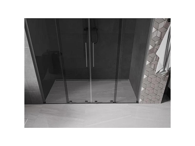 Mexen Velar L Duo Schiebetür 170 cm, Graphit, Gun Metal - 871-170-003-42-95