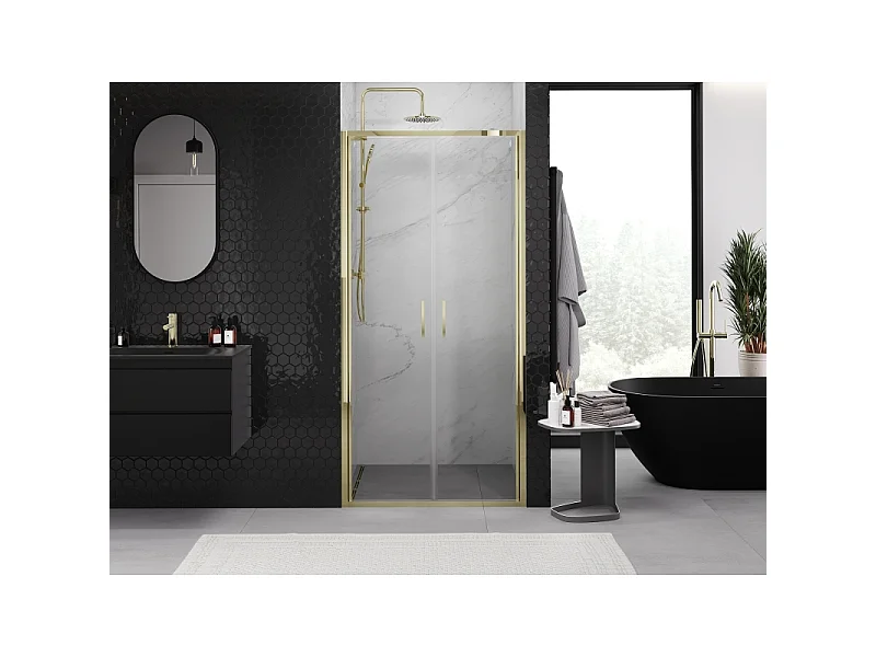 Mexen Exo Duschdoppeltüren 70 cm, transparent, gold - 814-070-000-50-00