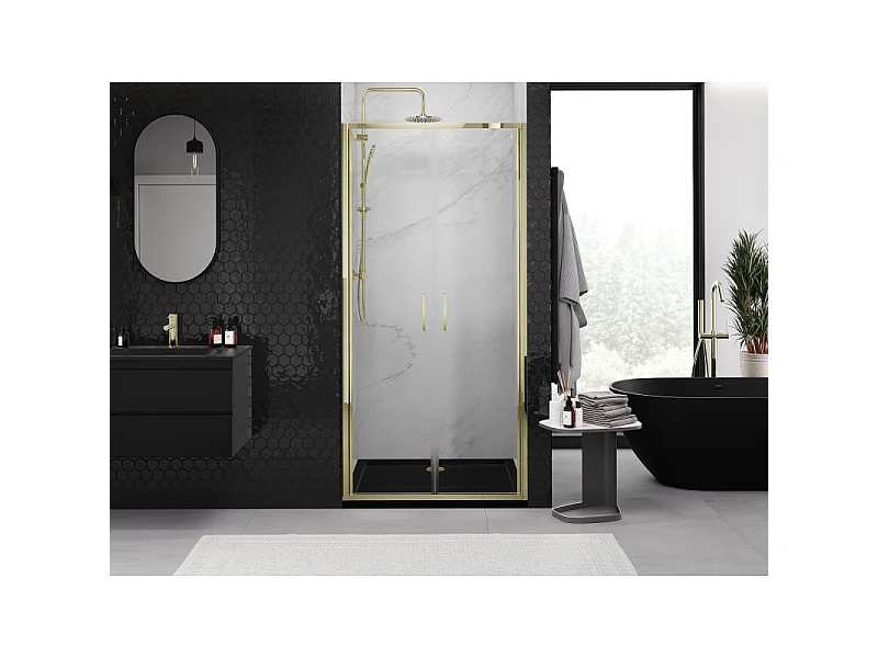 Mexen Exo Duschdoppeltüren 70 cm, transparent, gold - 814-070-000-50-00