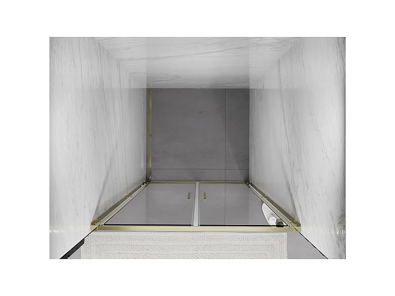 Mexen Exo Duschdoppeltüren 70 cm, transparent, gold - 814-070-000-50-00