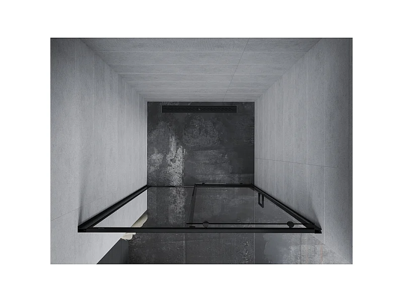 Mexen Apia puerta de ducha corredera 120 cm, transparente, negro - 845-120-000-70-00