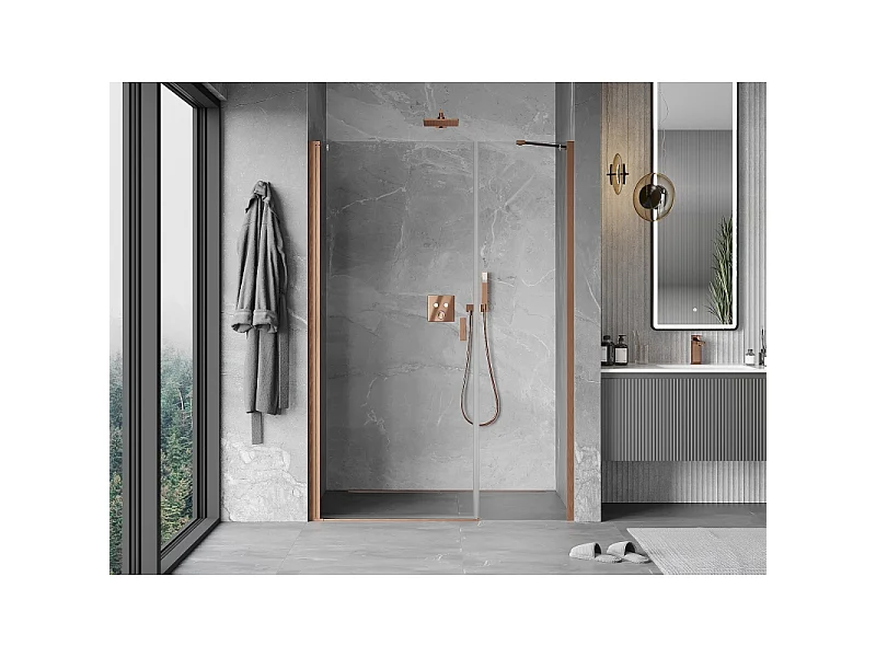 Mexen Mist-B douchedeur 105 cm, transparant, geborsteld koper - 8A2-105-001-65-00