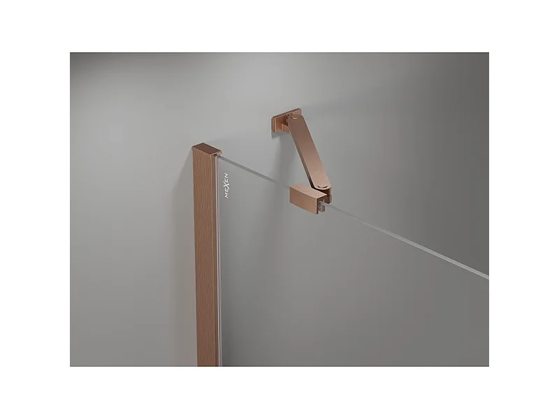 Mexen Mist-H porte de douche pivotante droite 155 cm, transparent, cuivre brossé - 8A5-155-001-65-00-P