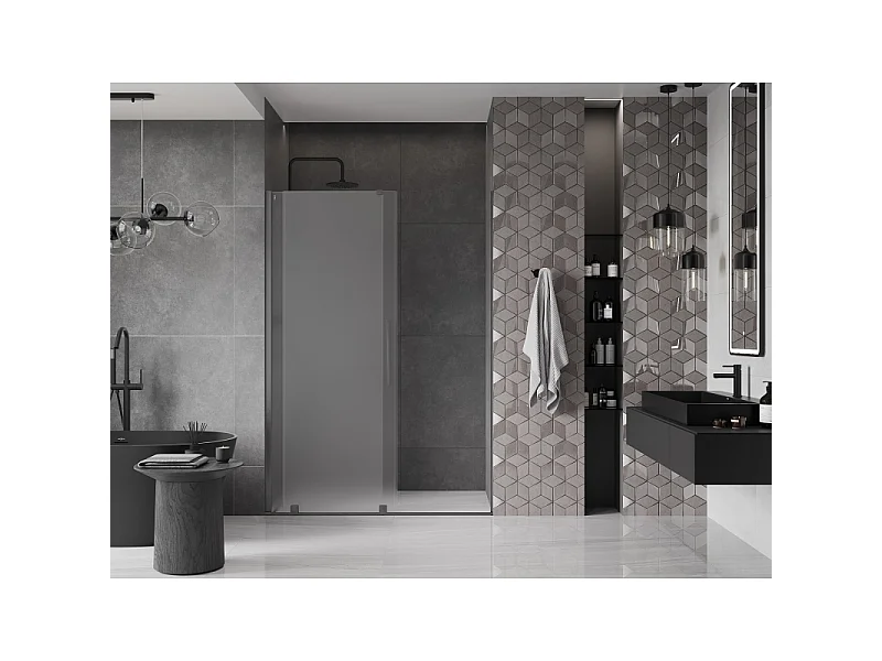Mexen Velar porte de douche coulissante 130 cm, givre, gris canon brossé - 871-130-000-31-66