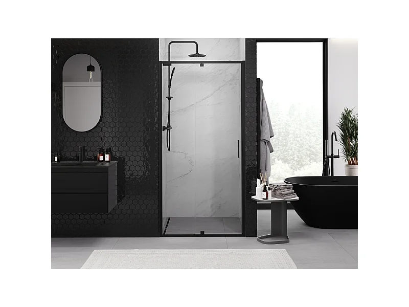 Mexen Exo Duschschwingtür 120 cm, transparent, schwarz - 819-120-000-70-00