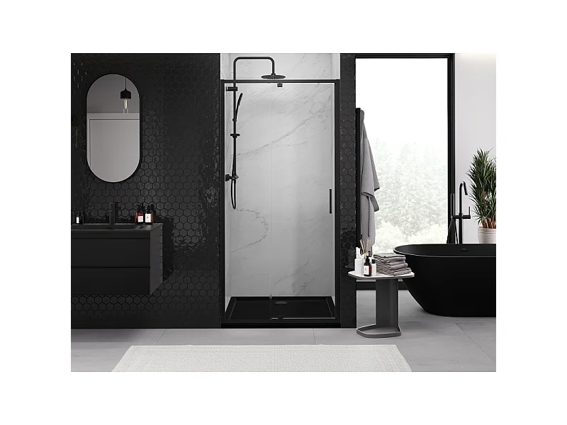 Mexen Exo Duschschwingtür 120 cm, transparent, schwarz - 819-120-000-70-00