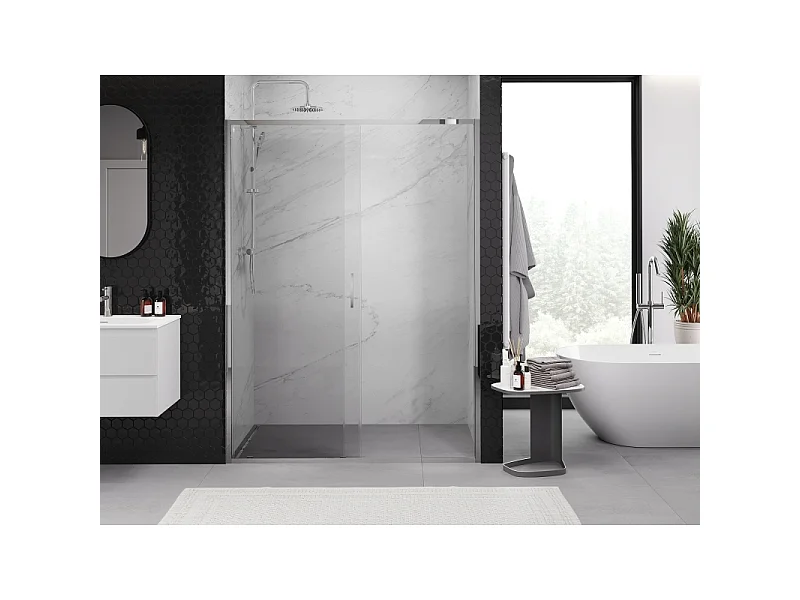 Mexen Exo puerta de ducha corredera 200 cm, transparente, cromo - 8151-200-000-01-00