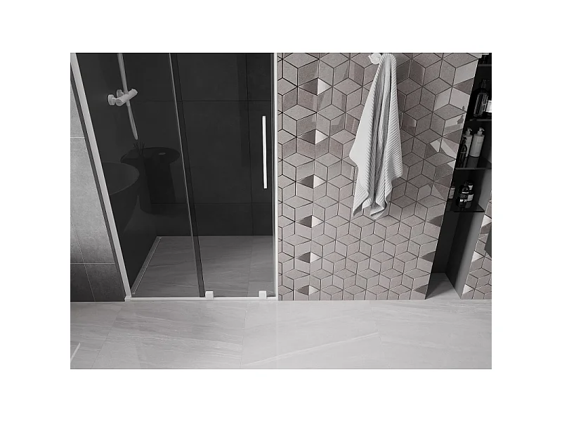 Mexen Velar L Schiebetüren für Dusche 120 cm, Graphit, Weiß - 871-120-003-41-20