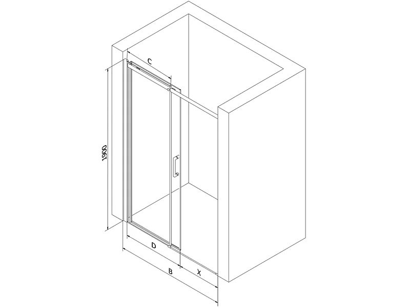 Mexen Omega 120 cm Schiebeduschtür, transparent, gold - 825-120-000-50-00