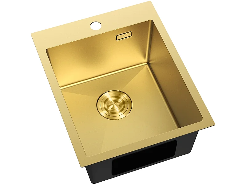 Mexen Solix fregadero de acero inoxidable de 1 seno 400 x 500 mm, dorado - 6406401000-55