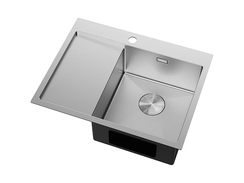 Mexen Exar fregadero de acero inoxidable de 1 seno con escurridor, derecho 620 x 480 mm, inox - 6432621005P-01