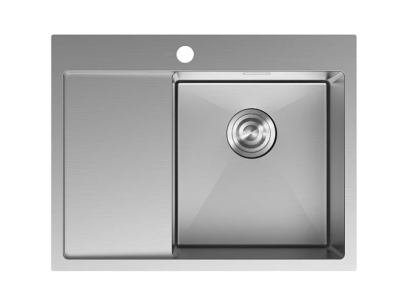 Mexen Exar fregadero de acero inoxidable de 1 seno con escurridor, derecho 620 x 480 mm, inox - 6432621005P-01