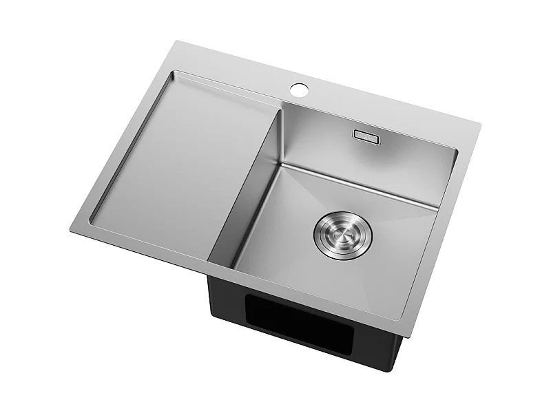 Mexen Exar fregadero de acero inoxidable de 1 seno con escurridor, derecho 620 x 480 mm, inox - 6432621005P-01