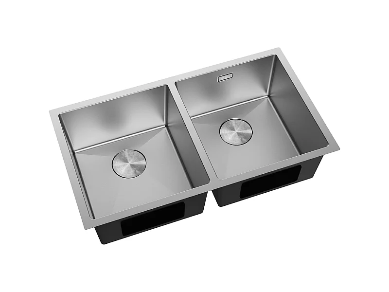 Mexen Binox fregadero de acero inoxidable de 2 compartimentos 800 x 450 mm, inox - 6421802000-01