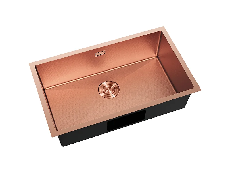Mexen Trixo lava-loiça de aço inoxidável de 1 cuba 750 x 440 mm, cobre HC - 6415751000-65HC