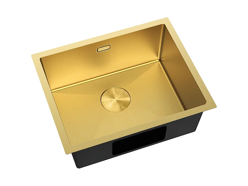 Mexen Trixo fregadero de acero inoxidable de 1 cubeta 540 x 440 mm, dorado HC - 6414541000-55HC